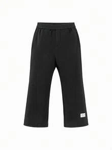 mini bala Calças de Fleece Edição Artista para Meninas Inverno 2025, Calças Flare Macias e Quentes - Preto - Visão 4
