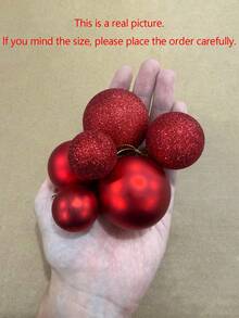 42pcs Red Christmas Ornament Balls, 3/4/5cm Christmas Hanging Balls, Plastic Balls, Christmas Tree Decorations, Suitable For Home, Room, Bedroom, New Year, Christmas, Outdoor, Holiday Party, Christmas Party Supplies, Christmas Theme Hanging Decor, Event Party Favors, Christmas Ball Gift Set, Happy New Year, Gifts For Family And Friends - Red - View 5