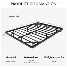 SHA CERLIN Twin/Full/Queen/King Size Floating Bed Frame With Smart LED Lights And Charging Station, Heavy Duty Metal Platform Bed With Modern Design, No Box Spring Needed, Easy Assembly, Black - Xem 10