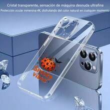 Cubierta de teléfono transparente para combinaciones de moda,Cubierta de teléfono transparente con diseño de calabaza y texto Spooky vibes para Halloween ideal para uso diario Aplicable a teléfonos Apple y Galaxy. Adecuado para teléfonos Apple y Galaxy. - transparente - Ver 3