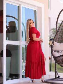Women Dresses - 紅色 - 查看 3