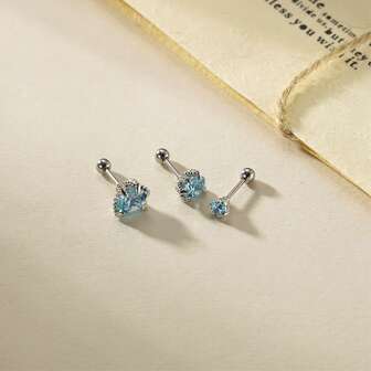 1件时尚立方氧化锆龙爪耳钉，适合女性甜美个性的派对首饰，独特设计的耳钉，独特的女友礼物，圣诞礼物