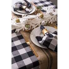 DII 100% algodón, Lavable a máquina, Cena y día Festivo Mantel/servilleta/Camino de Mesa, Harvest Wheat, Napkin, 1, 6(negro y blanco) - Multicolor - Ver 6