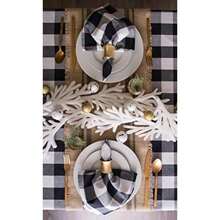 DII 100% algodón, Lavable a máquina, Cena y día Festivo Mantel/servilleta/Camino de Mesa, Harvest Wheat, Napkin, 1, 6(negro y blanco) - Multicolor - Ver 7