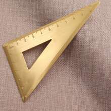 Regla de cobre gruesa, regla triangular de latón para dibujo y diseño - Dorado - Ver 9