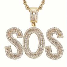 قلادة حرف شخصية مخصصة على شكل شبه منحرف مع سلسلة مضفرة بطول 20 بوصة، مناسبة للارتداء اليومي والهدايا، للجنسين