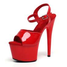 WUXIN H&P Women's 7 In Platform Sandal Heels Ankle-Strap 7 In Pole Dance High Heel Platform,17 Cm Exotic Platform Pole Dancer Heels Shoes Stiletto - Đỏ - Xem 8