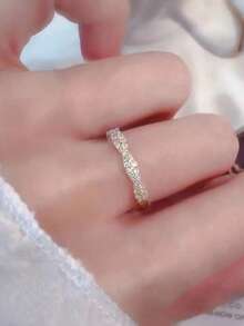 1 Pc Pretty Cubic Zirconia Ring For Women For Wedding Engagement Anniversary Party Jewelry Valentine's Day Gift - 1# - View 7