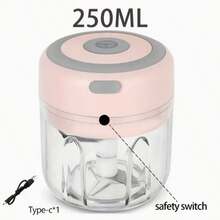 Meat Grinder, Vegetable Chopper, Electric Garlic Chopper, USB Rechargeable Mini Chopper, Powerful Small Food Processor, Vegetable Mixer, Wireless Food Chopper For Ginger, Chili, Fruits, Meat, Etc - Pink - View 2