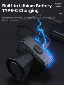 جرس دراجة كهربائي مقاوم للماء من نوع WEST BIKING 120ديسيبل قابل للشحن من منفذ USB-C مع 5 نغمات للاستخدام في الهواء الطلق - متعدد الألوان - مشاهدة 4