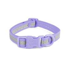 Lynxking 1PC Dog Collar Waterproof Pet Collars Anti-Odor Adjustable PVC & Polyester Soft With Reflective Stripe Basic Dog Collars - Purple - View 11