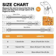 Lynxking 1 件装防水宠物项圈 防臭耐用可调节 PVC 和涤纶柔软带反光条基本款狗项圈 - 橘色 - 查看 2