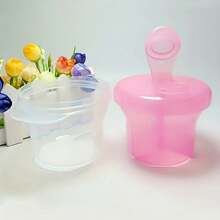 Rotating Double Layers 3-Grid Baby Milk Powder Container, Baby Formula Dispenser, Food Storage Box, Portable Travel Snack Box - 1 cái-xanh lá cây - Xem 8