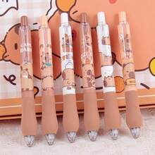 1pc Cute Retractable Capybara Pen, 0.5mm Black Ink Cartoon Capybara Ballpoint Pen With Soft Grip, Beautiful Office & School Supplies, Large Capacity Multi-Layer Pencil Case, Perfect Gift For Back To School And Christmas