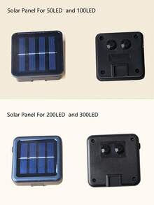 户外太阳能串灯，铜线太阳能串灯，太阳能圣诞灯，适用于花园/露营/婚礼/庭院/露台装饰 - 白色 - 查看 8