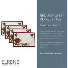 Home Fashions - Mantel de Tela de Pascua roja y Blanca Resistente a Las Arrugas, 60 x 120 Pulgadas, Multicolor(Manteles individuales (juego de 4) 13"x19" (Set of 4 Placemats)) - Multicolor - Ver 2