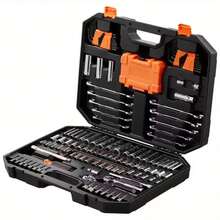 46pcs Tungsten Steel Ratchet Wrench Set, With Socket Set, Suitable For Automotive Repair - Multifunctional Portable Maintenance Tool Kit, With Advanced Torque Wrench And Extension Bar, For Car, Bicycle Repair And Home Use, Manual Wrench, Including Storage Box