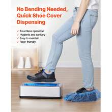 Dispensador de fundas para zapatos, apto para talla 11 de EE. UU., con 100 fundas de plástico desechables. - Plateado - Ver 2