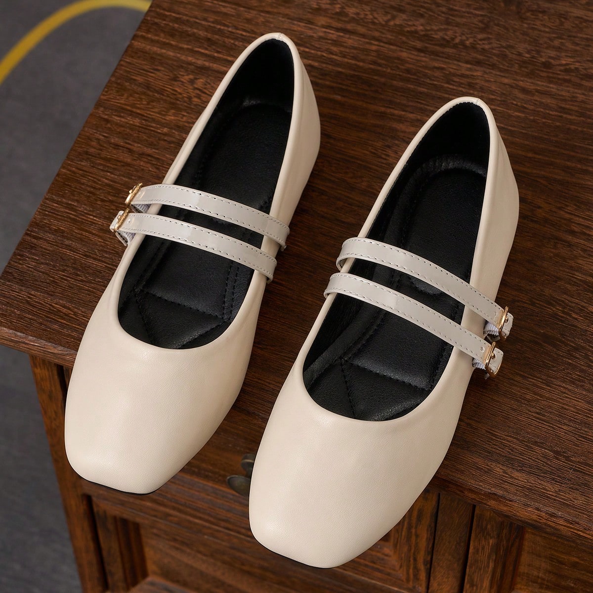 Zapatos blancos de mujer con punta cuadrada y sin cordones, zapatos de boda, adecuados para la oficina, ir y venir, citas, fiestas, versátiles y casu