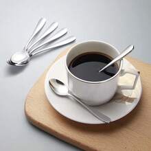 Coffee Spoons, Mini Espresso Spoon, 6 Pieces Stainless Steel Spoons Silverware Set, Dinner Spoon For Home, Kitchen Or Restaurant, Dishwasher  4.7 Inches,CoffeeSpoons-6 - 咖啡勺-6 - 查看 5