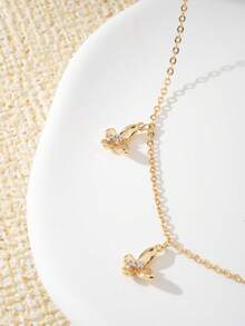 1 طقم مجوهرات أنيق فاخر بتصميم فراشة من الزركونيا المكعبة، مناسب لحفلات الزفاف والسهرات للنساء، يشمل 1 زوج من الأقراط و1 قلادة، لا يشمل علبة هدية