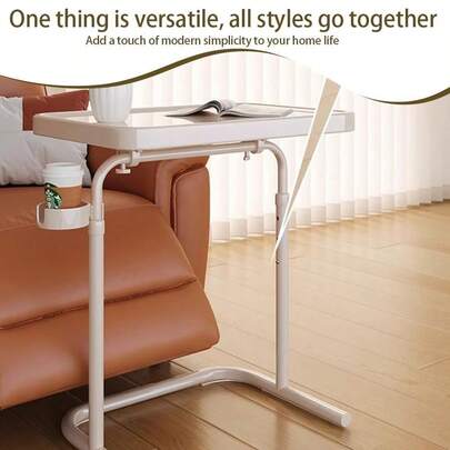 Foldable Table End Table Laptop Desk Space-Saving Lift Sit Stand Desk 90�� Rotating Tabletop For Work Study Readi...