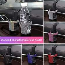 Multi-Function Rhinestone Car Cup Holder Hook, Car Seat Back Drink Holder Organizer, Car Interior Decoration Accessories - Multicolor - View 2