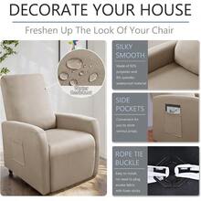 Small Recliner Chair Covers Waterproof 4 Pieces Lazyboy Recliner Chair Cover Stretch Recliner Slip Cover Recliner Slipcovers-Light Brown - LightBrown - View 5