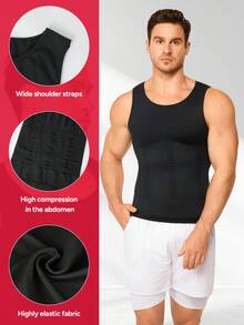 Nebility Men's Shapewear/Body Warmer - Suitable For Spring, Summer, Autumn And Winter. Slimming Underwear, Shaping Vest, Compression Camisole Shapewear For Tummy Control - 黑色 - 查看 3