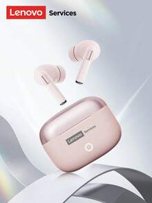 Lenovo 联想 LE221 极简无线耳机，被动降噪，HIFI 音质，高清通话，带麦克风降噪，低延迟，长续航，适合游戏、音乐、运动，兼容智能手机和电脑 - 粉色 - 查看 3