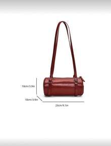 1pc Women's Retro Red Round Handbag, High-End Niche Cross-Body Bag, Bridal Purse, Wedding Bag, Valentine's Day Gift - 紅色 - 查看 5