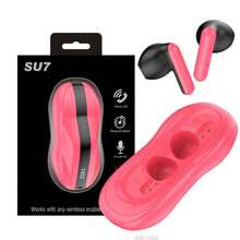 Auriculares bluetooth, auriculares inalámbricos, tiempo de reproducción duradero, caja de carga inalámbrica, tapones para los oídos deportivos, para televisores, teléfonos, computadoras portátiles - Rosa Fucsia - Ver 9