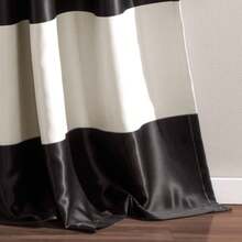Montego - Juego de Cortinas para Ventana 2 Unidades, diseo de Rayas, Color Negro - Negro - Ver 5