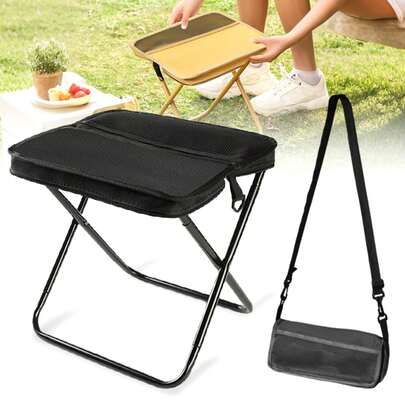 Ultralight Foldable Stool With Carry Bag For Outdoor Activities - Camping, Hiking, Fishing, Picnic & Mountaineering - Lightweight Portable Footstool For Adults