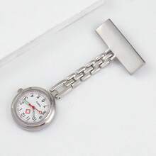 1只护士手表，金属材质，清晰刻度表盘，易于读取时间，夜光指针，针扣，适合护士及其他医务人员佩戴。 - 銀色 - 查看 4