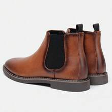 Men's Chelsea Boots, Casual Retro Style Ankle Boots - Bronze - View 9