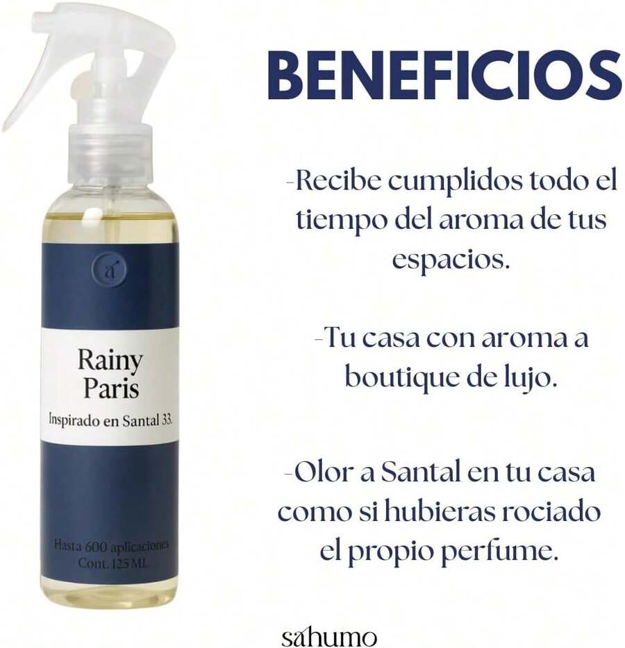 Ambientador Rainy Paris – Inspirado Santal 33 |   Hasta 600 atomizaciones |   Perfume de Ambiente para Casa y Oficina - 1 - Ver 1