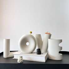 Adorno de jarrón con diseño creativo en forma de letra LOVE, adecuado para arreglos florales secos, decoración de sala de estar, entrada, escritorio de oficina, gabinete, un regalo perfecto