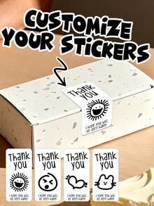 Simple Pattern Gift Box Sealing Stickers, Self-Adhesive Sealing Packaging Stickers, Rectangular Sealing Stickers, Gift Wrapping Paper Fixing Stickers, Wedding Party Decoration Labels, Personalized Packaging Labels, Box Decoration Labels, Envelope Sealing Stickers, Thank You Stickers, School Supplies, Back-To-School Supplies, Multi-Functional, Decorative, Exquisite, Stylish, High-Quality, Customizable, Personalized, Unique Design.