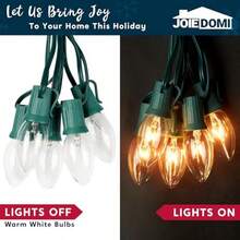 Joiedomi C9 - Luces de camino de Navidad de 30 pies 24 bombillas para decoración de Navidad al aire última intervensión color blanco cálido para día festivo impermeables exteriores patio jardín - BlancoClido - Ver 5