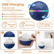 随机颜色智能宠物跳跳球，趣味耐用互动玩具，USB充电，热塑性橡胶材质，随机运动轨迹，适合小型犬。有两种颜色可选。跳跳球撞击地面时会发出声音，这是正常现象。互动狗狗玩具/狗狗球