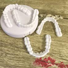 4pcs Reusable Teeth Whitening Strips, Unisex, Natural Looking, Comfortable Fit Dental Veneers - White - View 3