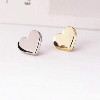 10pcs Heart-Shaped Metal Shirt Buttons, Elegant Fashion Sweater Knitting Buttons, For Clothing Repair And Crafts