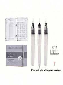 6件套迷你旅行绘画调色盘套装，便携式水彩套装，8/15格颜料盒，素描本，画板和3支画笔，适合艺术家和学生，返校绘画用品，圣诞节和新年礼物，送给朋友的理想之选 - 均碼 - 查看 15