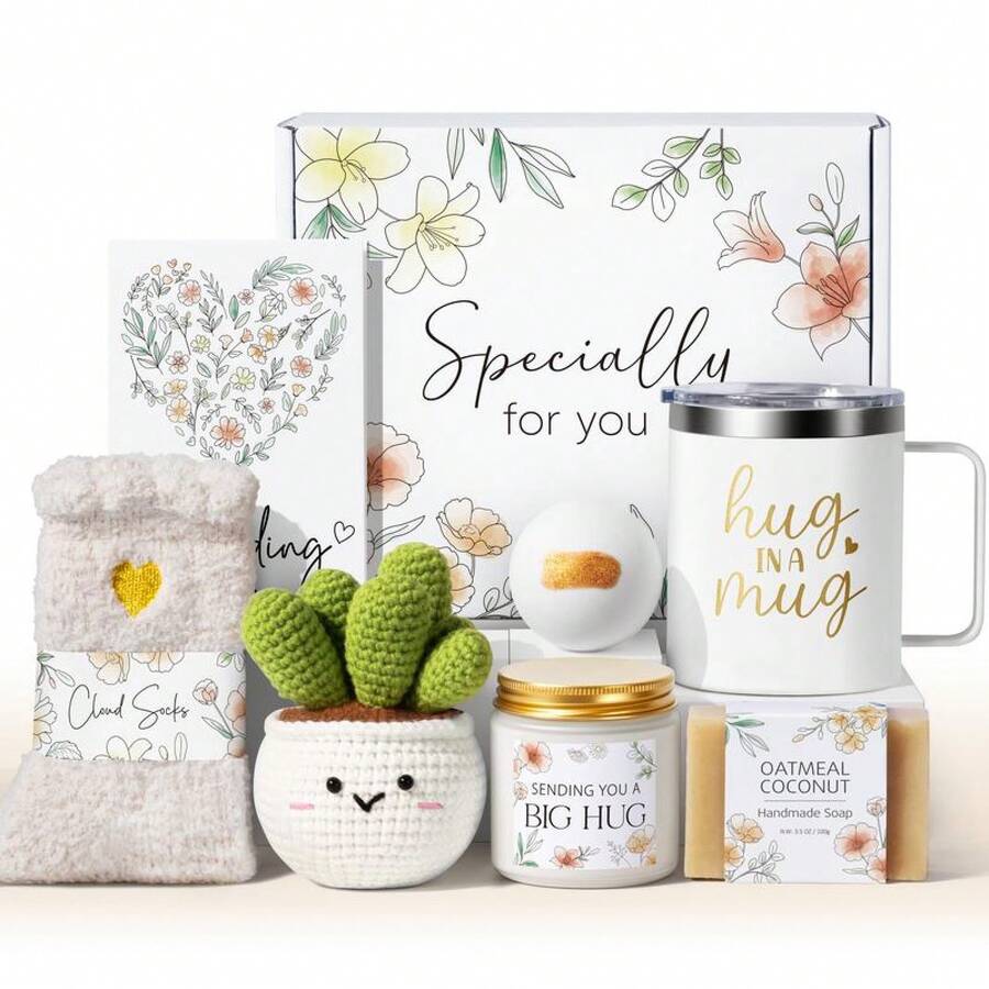 Spa Gift Basket For Women, Vanilla Scent, Christmas Gift, Birthday, Mother's Day, Anniversary Gift Set, Fragrant Gifts Of Sympathy And Comfort For Mom, Wife, Girlfriend, Friend, Grandmother, Teacher, Nurse - Ivory - View 1