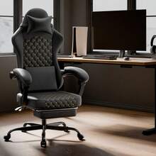 Home Office Chairs - Black + Leather - View 1
