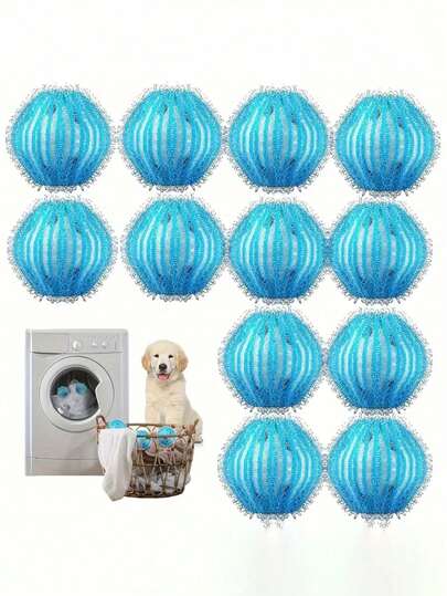 Reusable Pet Hair Removal Washing Machine Balls - Fluffy Laundry Balls Anti-Static & Anti-Clog, Durable Lint Catcher For Clothes Bedding Towels Blankets, Pet Hair Remover Gadgets Keeps Fabrics Fur-Free Fuzz-Free, Essential Laundry Accessories For Dog Cat Owners, Washing Machine Cleaning Balls Prevent Lint Build-Up, Reusable Durable Design Enhance Laundry Efficiency, Must-Have For Pet Lovers To Keep Laundry Clean & Fresh