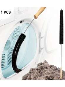1 Piece Of Washer & Dryer Vent Cleaning Brush With A Long Flexible Rod And Spiral Bristles - Collect Dust, Remove Detergent Residue, Prevent Blockage, Maintain Equipment Efficiency, Washing Machine Cleaning Tool, Tidy Up The Lint Trap, Ergonomic Handle Design, Sturdy Handle Structure - Black - View 9