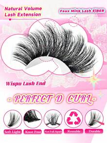 270pcs Cluster Eyelashes - Voluminous Fluffy Fox-Eye Effect With Mixed Lengths (9-18mm), Eyelashes With Left/Right Application Lashes For Natural Volume - DIY At Home Suitable For Travel, Daily Wear For Beginners, Weddings, Dates, Parties, Festivals - D - 查看 10
