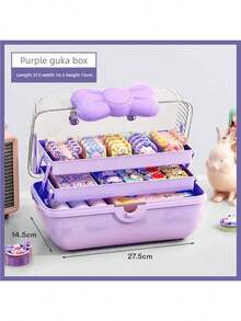 Bow Hair Accessory Storage Box, Cute Hair Clips, Hair Pins, Jewelry, Cosmetics, Dust-Proof Storage Box - Multicolor - View 11